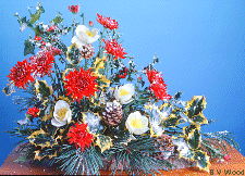 L shaped Christmas flower arrangement
